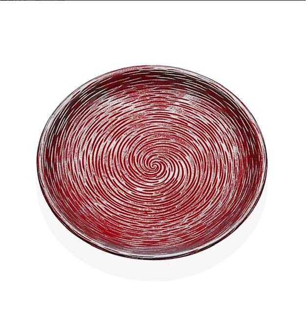 Centrotavola rosso in legno