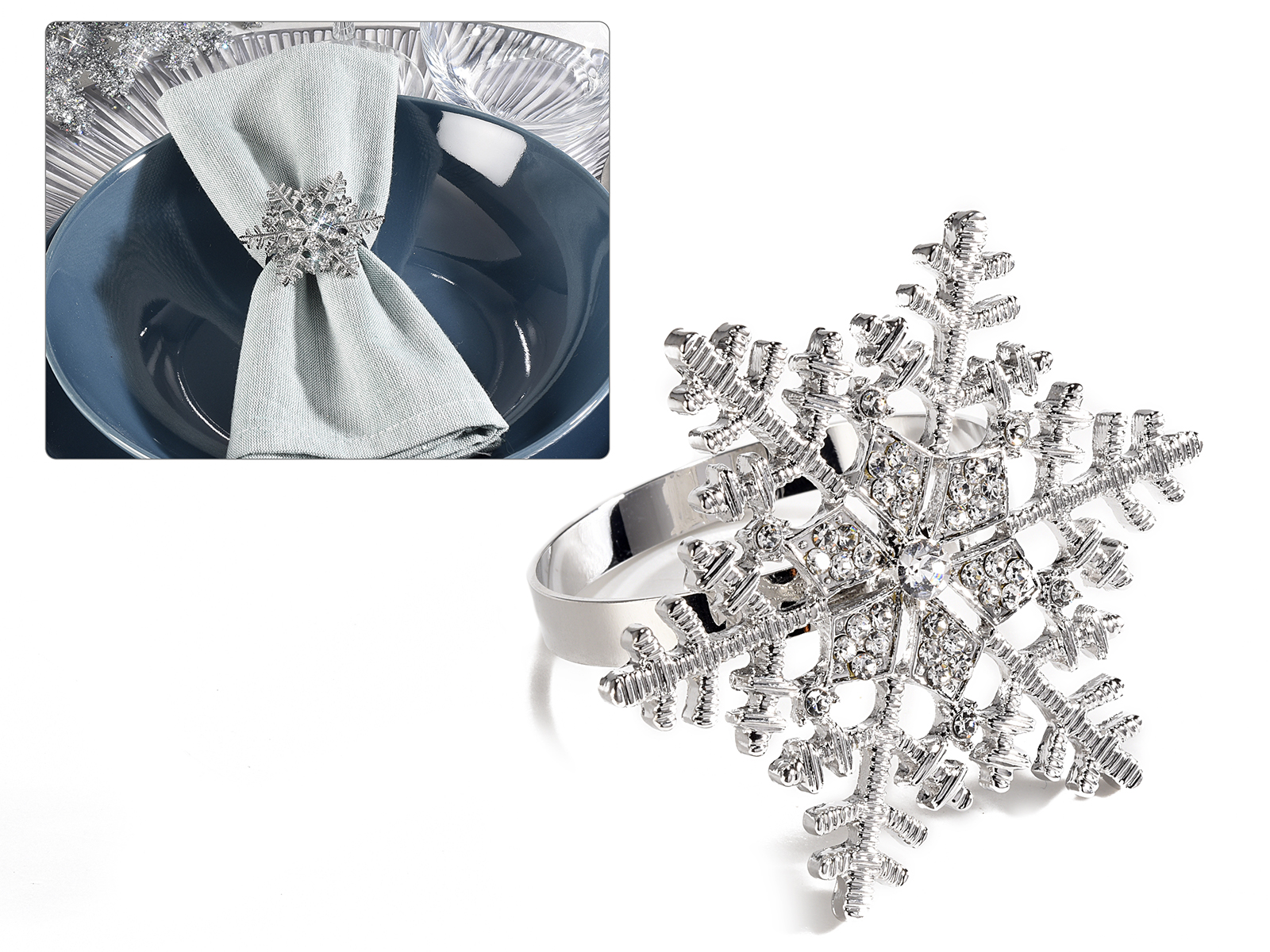 Portatovaglioli Fiocco di neve Strass